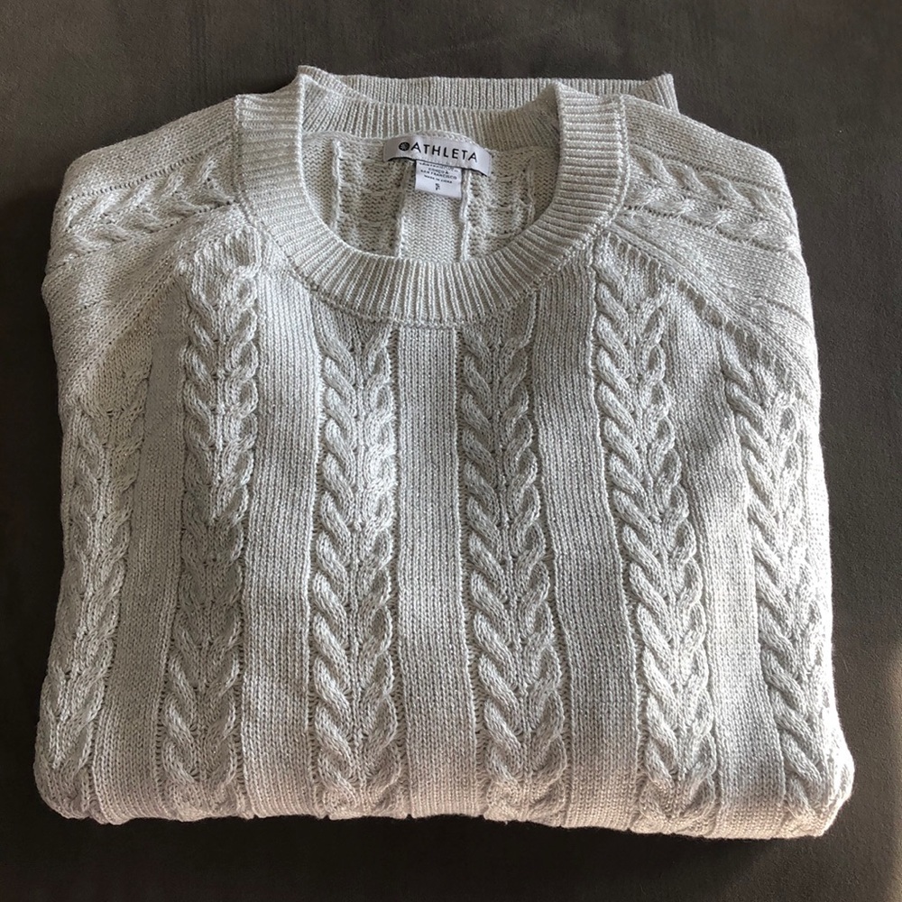 Athleta silver sparkly sweater small never worn